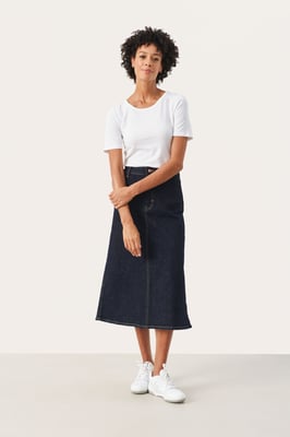 Denim rok A-shape Dark Denim dark blue