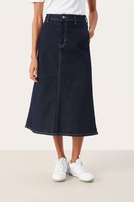 Denim rok A-shape Dark Denim dark blue