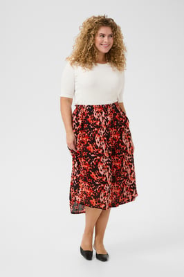 Rok A-shape Grenadine Leopard Print red