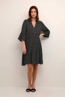 Jurk A-shape black white