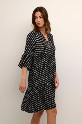Jurk A-shape black white
