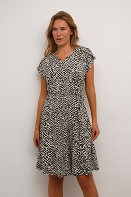 Jurk Regular fit black white