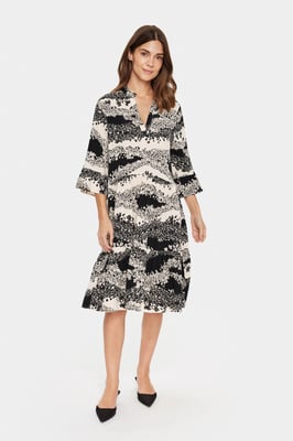 Jurk Casual fit black offwhite