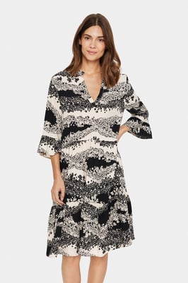Jurk Casual fit black offwhite