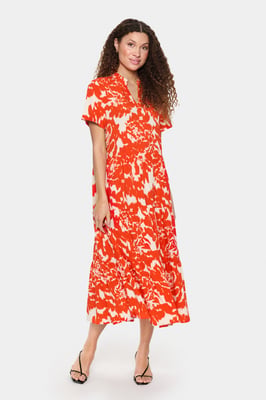 Jurk A-shape Poinciana Water Blooms multicolour