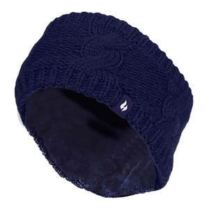 Dames Kabelgebreide Fleece Gevoerde Thermische Winter Oorwarmers Hoofdband
