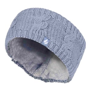 Dames Kabelgebreide Fleece Gevoerde Thermische Winter Oorfleece Hoofdband