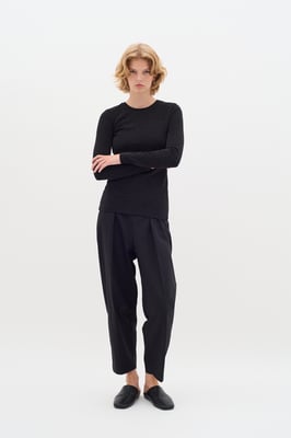 T-shirt met lange mouwen Slim fit Blac