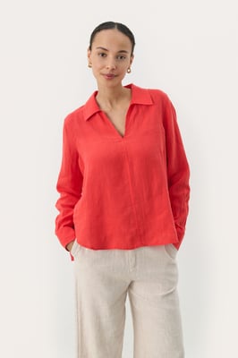 Overhemd met lang mouwen Regular fit Bittersweet red