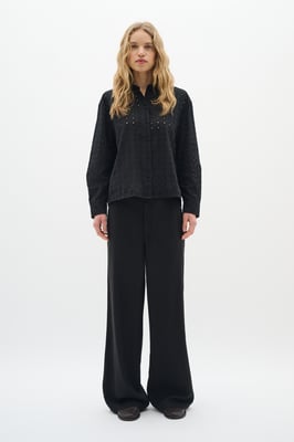 Overhemd met lang mouwen Loose fit Blac