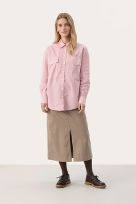 Overhemd met lang mouwen Oversize fit Mars Red Stripe white red