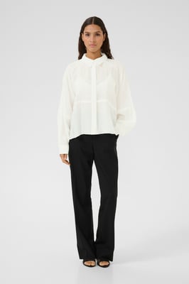 Overhemd met lang mouwen Feminine Bright White