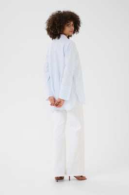 Overhemd met lang mouwen Loose fit Blue/white Stripe blue white