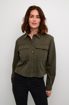 Overhemd met lang mouwen Regular fit Forest Night dark green