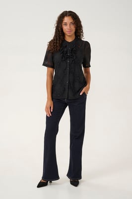 Korte mouwen shirt Regular fit Blac