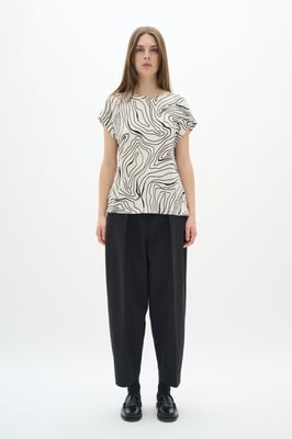 T-shirt Regular fit Graphic Stripe white black