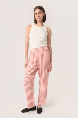 Casual broek Relaxed fit Hot Coral Stripes coral