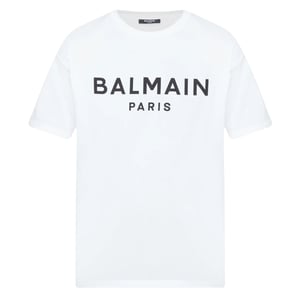 Balmain Paris Bold Brand Logo Wit T-shirt