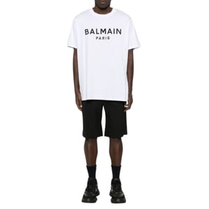 Balmain Paris Bold Brand Logo Wit T-shirt
