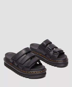 Dr. Martens Raine Athena Leren Zwarte Slippers Voor Dames