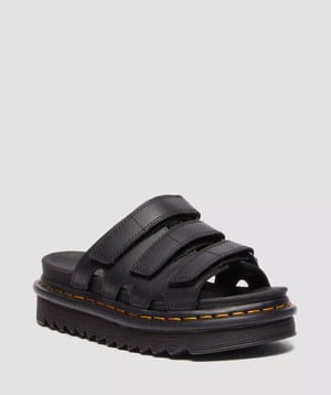 Dr. Martens Raine Athena Leren Zwarte Slippers Voor Dames