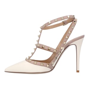 Valentino Dames Rockstud Enkelschoenen Met 100 mm In Wit