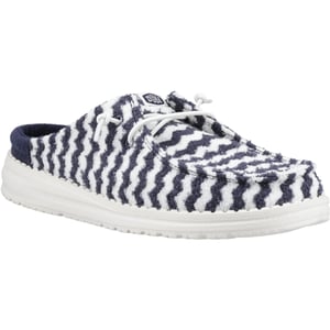 HEYDUDE Wendy Slip Terry Stripe Polyester Dames Navy Blazer/Egret Mules
