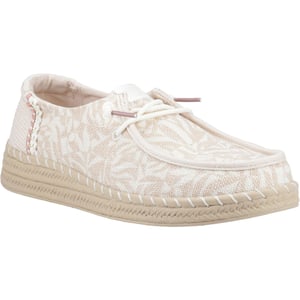 HEYDUDE Wendy Espadrille Retro Palm Katoenmix Dames Lichtroze/Witte Espadrilles