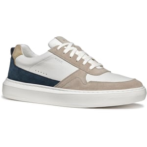 Geox U DEIVEN Leer/Suède Heren Sneakers Sand/Wit