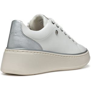 Geox D SUNNETTY Synthetisch Polyurethaan Dames Witte/Zilveren Sneakers