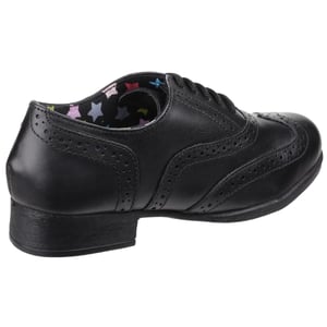 Hush Puppies Kada Junior Leren Meisjes Zwarte Brogues