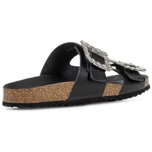 Geox D BRIONIA R Leren Dames Zwarte Sandalen
