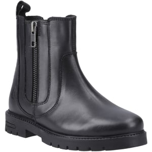 Hush Puppies Liana Leren Zwarte Meisjeslaarzen