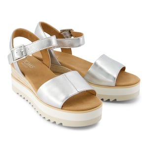 TOMS Diana Leren Vrouwen Zilveren Wedges