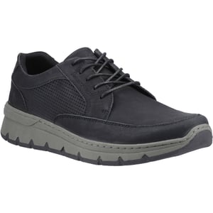 Hush Puppies Nelson Leren Heren Zwarte Veterschoenen