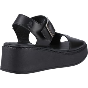 Hush Puppies Beatrix Wedge Dames Zwarte Sleehakken Van Leer