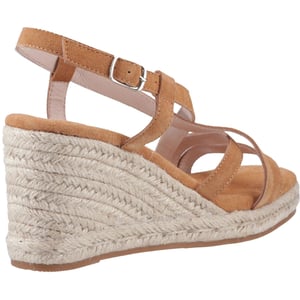 Hush Puppies Jenny Espadrille Wedge Suède Dames Tan Hakken