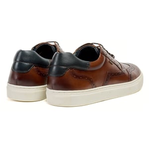 Pod Dobbs Leren Heren Tan Brogues Schoenen