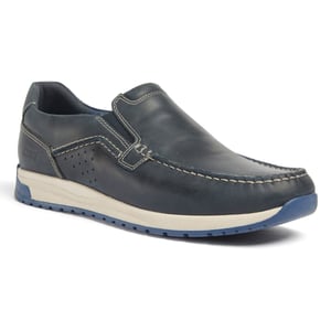 Pod Sean Leren Heren Marineblauwe Bootsschoenen