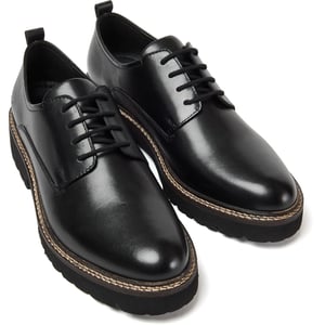 Pod Kris Leren Dames Zwarte Derby Schoenen