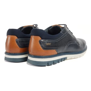 Pod Merlin Leren Heren Navy Veterschoenen