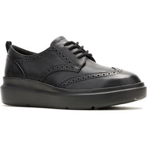 Hush Puppies Joy Leren Dames Zwarte/Zwarte Brogues Schoenen