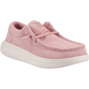 HEYDUDE Wendy COMF Suède Leren Dames Roze Roze/Flonker Rosa Moccasins Schoenen