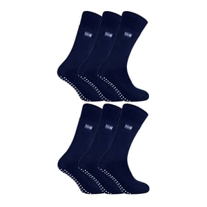 6 Paar Heren Thermische Binnen Slippersokken met Grip