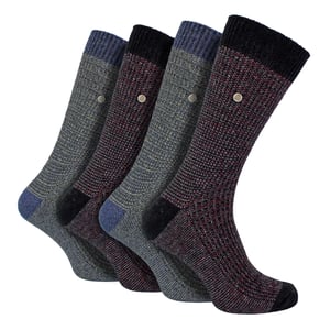 4-Pak Heren Katoenen Dress Sokken | Spirit Square Gebreide Sokken