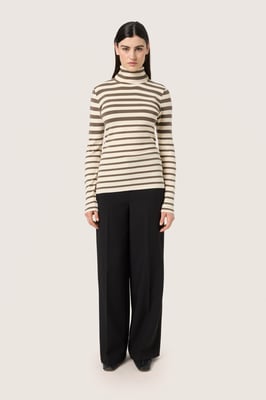 Pullover Slim fit brown white