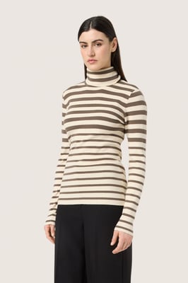 Pullover Slim fit brown white