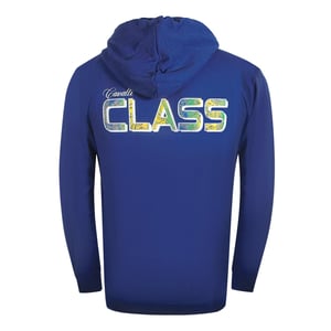 Cavalli Class Floral Bold Logo Irisblauwe Hoodie Met Rits