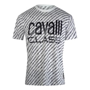 Cavalli Class Vetgedrukt Logo Script Wit T-shirt