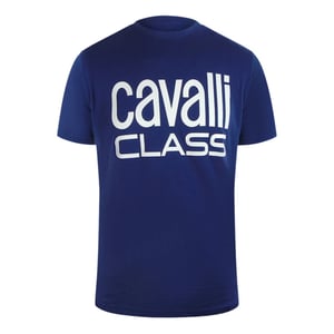 Cavalli Class Bold Brand Blauw T-shirt